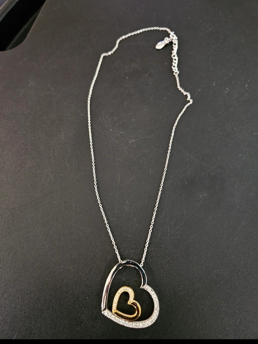 Annaleece necklace with two-tone double heart design
